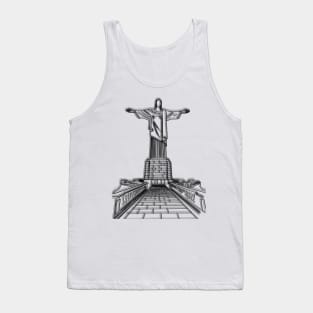 Christ Redeemer Monument Drawing Brazil Tank Top